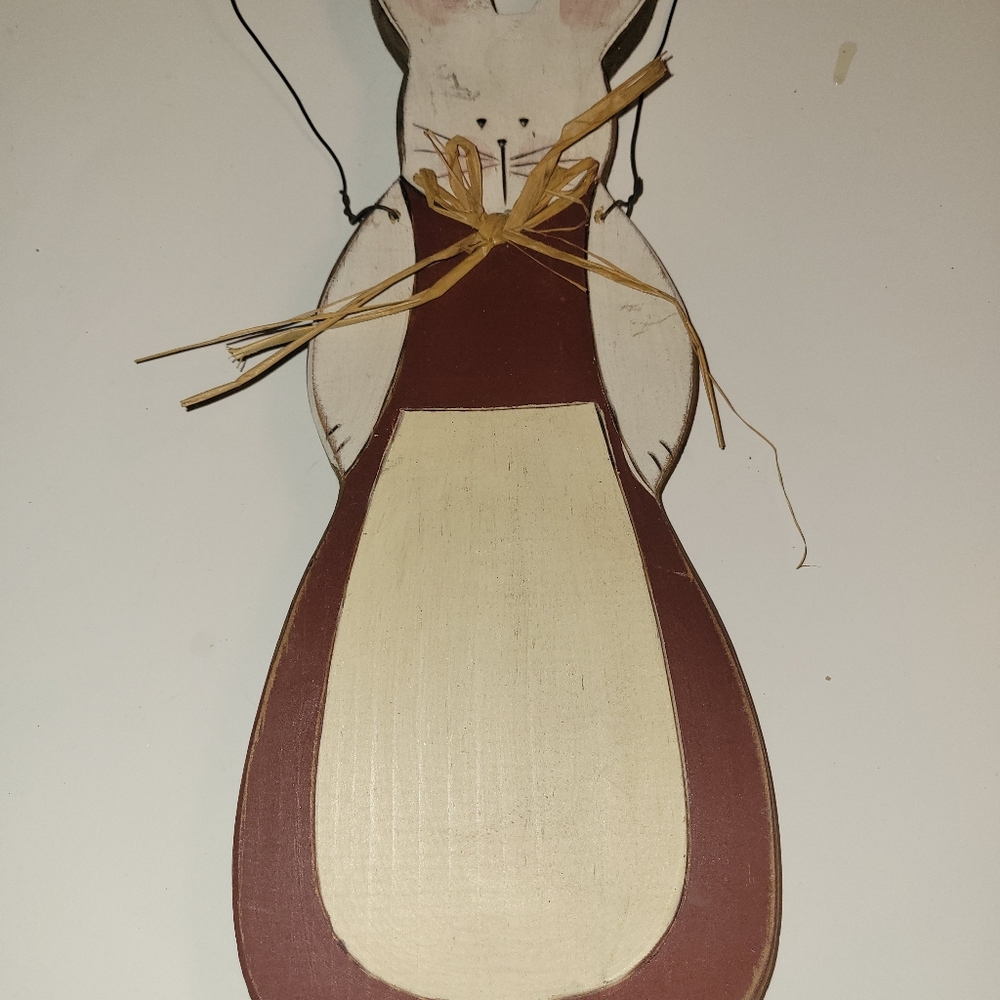 HANDMADE WOODEN RABBIT DOOR HANGING